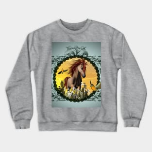 Horse with birds Crewneck Sweatshirt